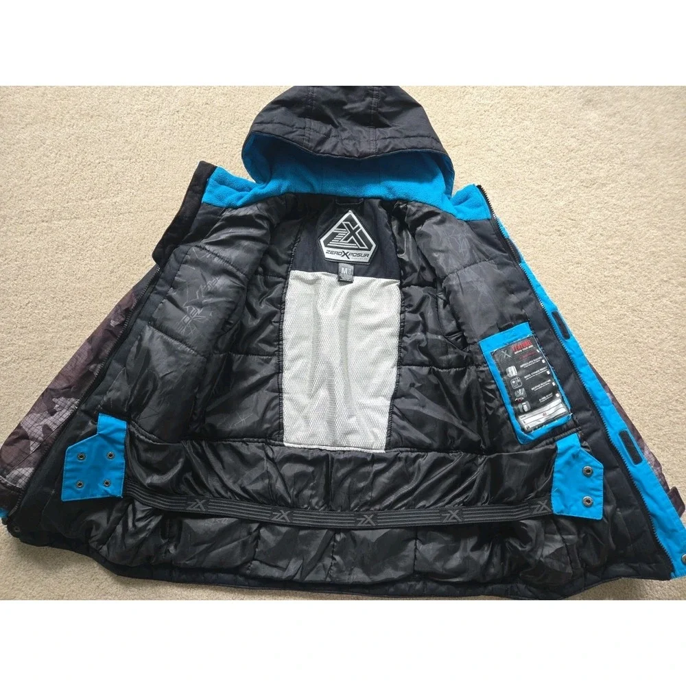 Gorpcore ZeroXposur Boys M 10 Black Camo Insulated Hooded Boarding Winter Jacket